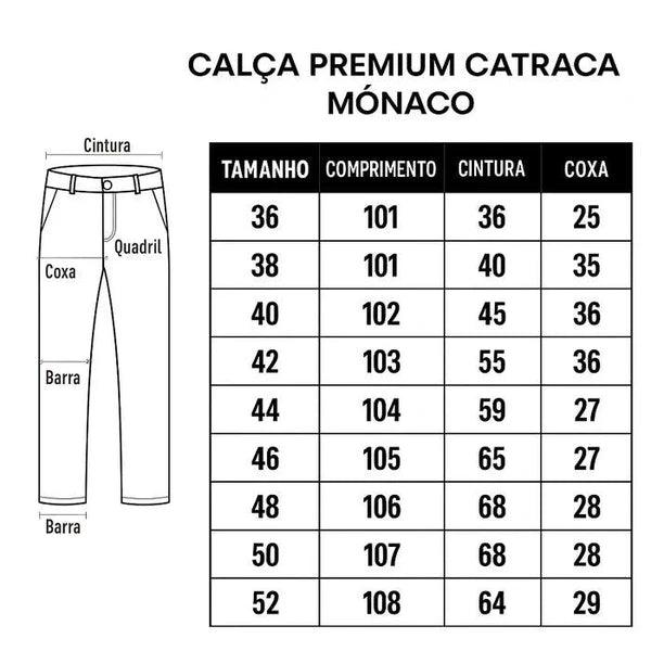 (Compre 1 Leve 3) Calça Premium Catraca Mônaco – Estilo, Conforto e Caimento Perfeito