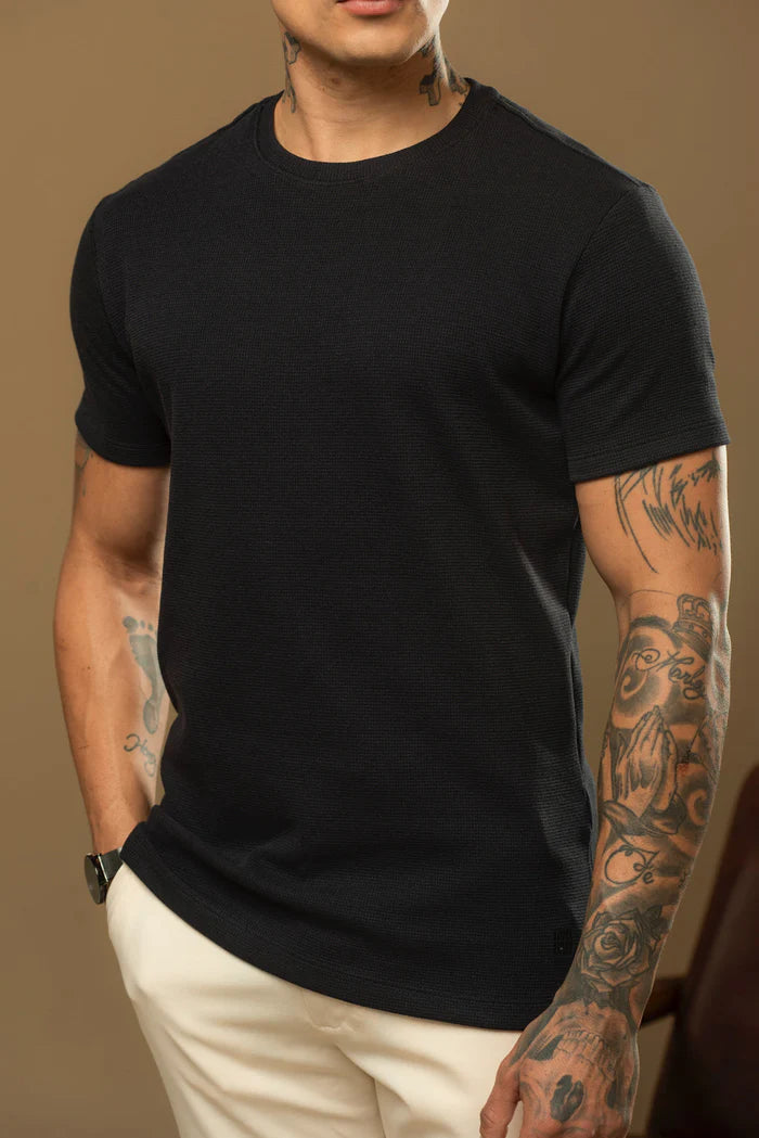 Kit com 5 Camisetas Texturizadas Malha Waffle Milano Avenna - Não amassa, não desbota e 0 transparência