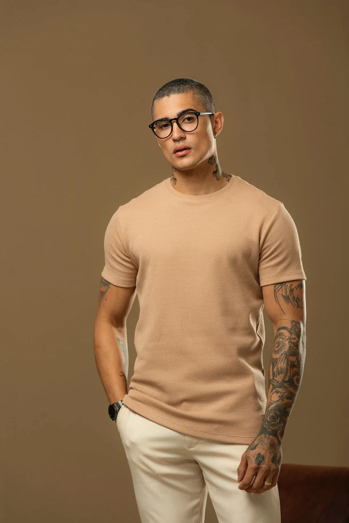 Kit com 5 Camisetas Texturizadas Malha Waffle Milano Avenna - Não amassa, não desbota e 0 transparência