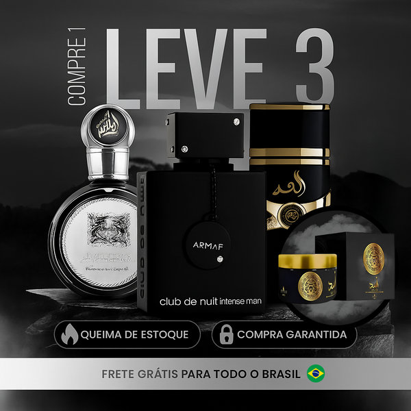 [COMPRE 1, LEVE 3] - Lattafa Fakhar, Club de Nuit e Assad Lattafa | 100ml Cada + Brinde: Hidratante Assad Lattafa